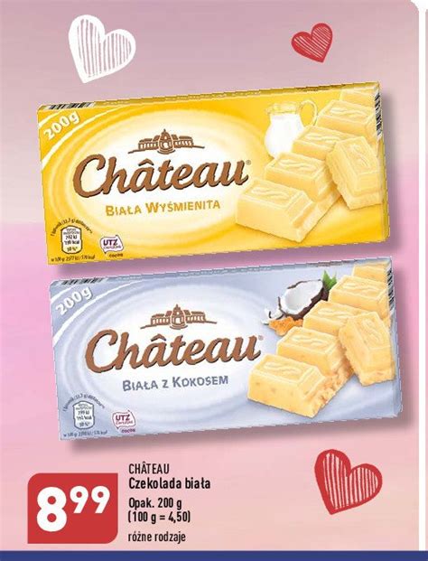 Czekolada biała z kokosem Chateau Chateau aldi cena promocje