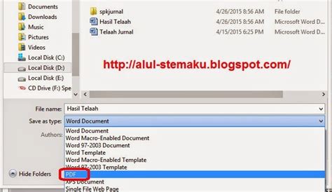 Cara Mengubah File Word Menjadi Pdf Microsoft Word 2010 Alul Stemaku