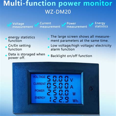 Dc V A W Power Energy Meter Wattmeter Grandado