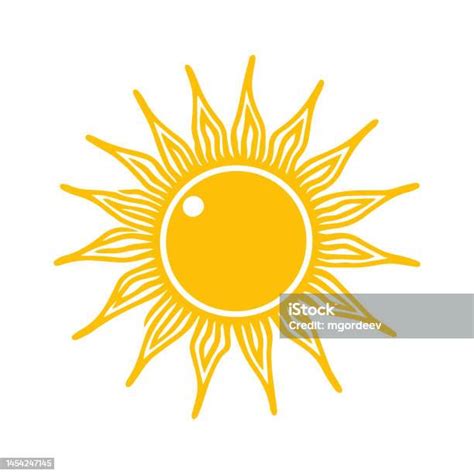 Vetores De Ícone De Sol Plano Pictograma Solar Pôr Sol Doodle E Mais