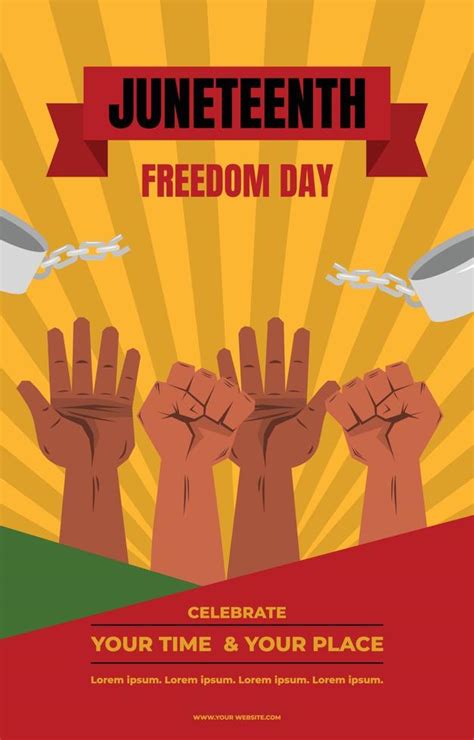 Juneteenth Freedom Day Poster Design 6126033 Vector Art At Vecteezy