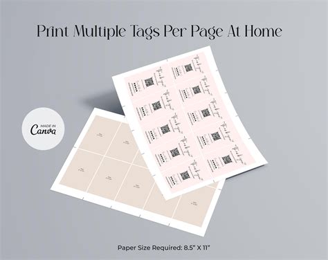 Editable Clothing Hang Tag Template, Printable Fashion Label Template ... 