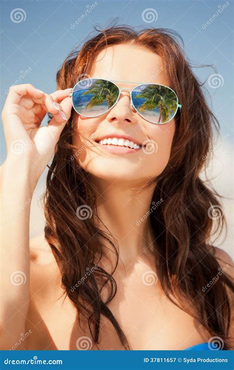 Woman In Bikini And Sunglasses Stock Image Image Of Beautiful