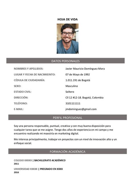 Formatos De Hoja De Vida En Word Gratis Para Llenar Y Editar Porn Sex