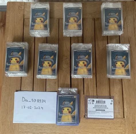 200X PIKACHU WITH Grey Felt Hat Carton Box SVP 085 Promo Pokemon Van