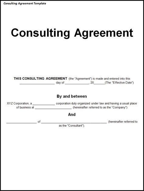 Simple Consulting Agreement Template Emmamcintyrephotography