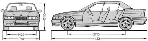 1998 BMW M3 E36 Cabriolet Blueprints Free Outlines