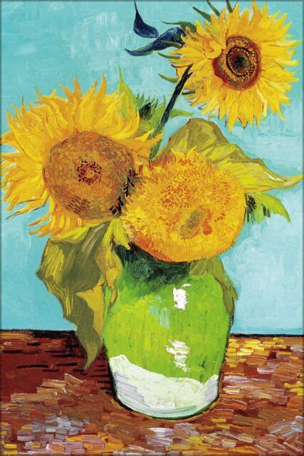 Poster Many Sizes Three Sunflowers By Vincent Van Gogh 1888 Ebay