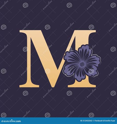 Logotipo Del Alfabeto Floral M Con Flor Plantilla De Logotipo De Letra