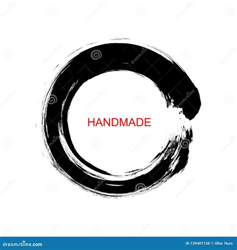 enso zen circle brush  frame vector illustration stock vector