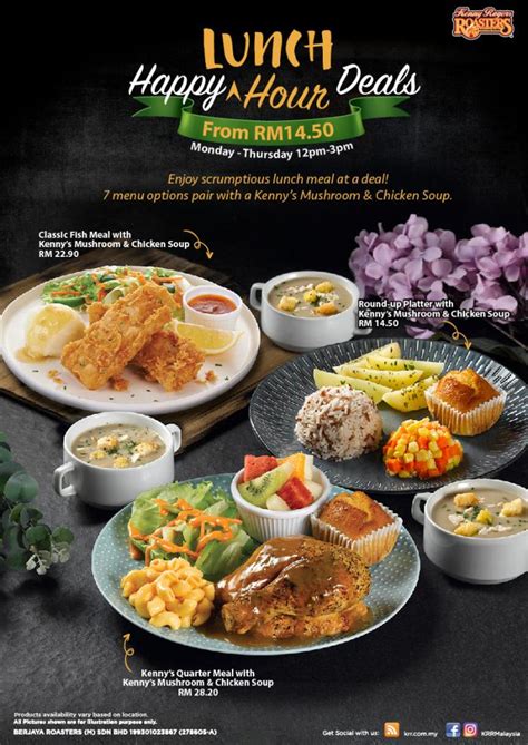 20 Jun 2022 Onwards Kenny Rogers ROASTERS Happy Lunch Hour Deals From