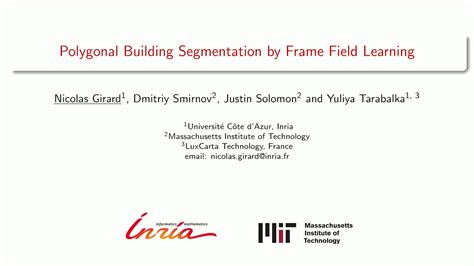 Polygonal Building Segmentation By Frame Field Learning Youtube