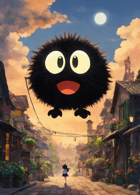 Studio Ghibli Soot Sprite Premium Ai Generated Image