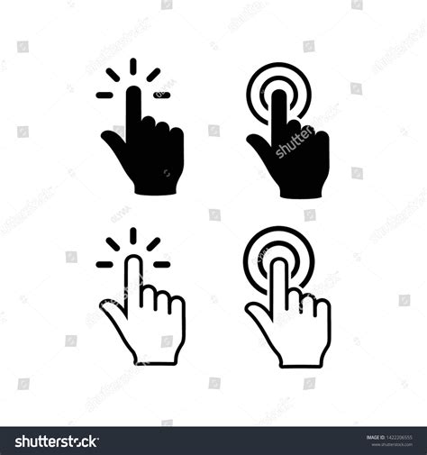 Hand Cursor Icons Click Set Symbol Vector For Royalty Free Stock