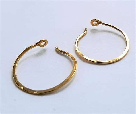 24K Gold Hoop Earrings. Pure, Hypoallergenic Thread of Gold Hoops With ...