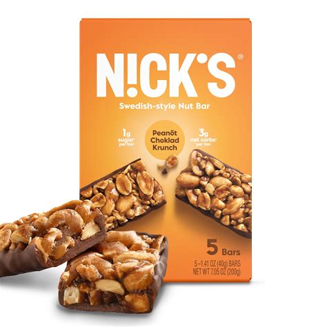 Buy Nick S Peanut Chocolate Snack Bar Delicious Keto Nut Snack For Sports Hiking And Outdoor