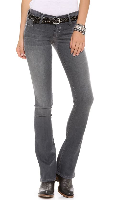 True Religion Lexi Mini Boot Cut Jeans In Gray Lyst