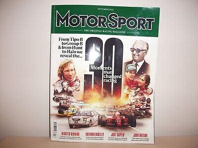 MOTORSPORT MAGAZINE SEPTEMBER 2022 John Watson British Gp Hesketh Le