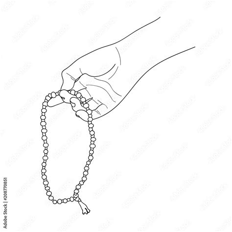 Prayer Beads In A Hand Counting In Tasbih Japa Mala Meditation