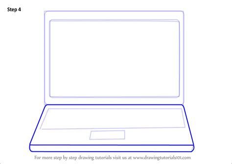 How To Draw A Laptop Computers Step By Step