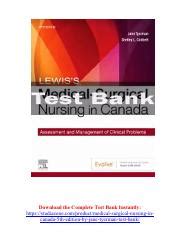 Medical Surgical Nursing In Canada 5th Edition By Jane Tyerman Test