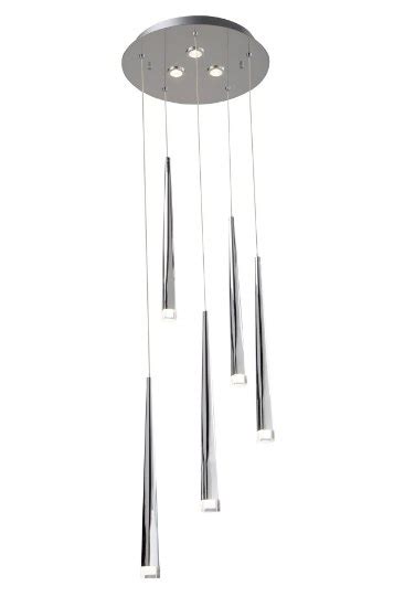 Lm Antonia Etched Acrylic Chrome Integrated Led Light Pendant