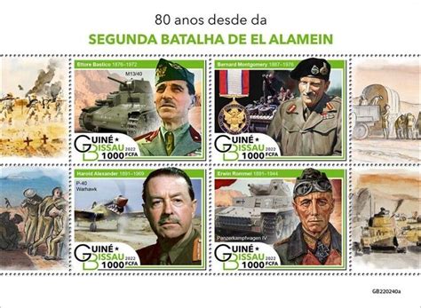 Guinea Bissau 2022 WWII 2nd Battle Of El Alamein 4 Stamp Sheet