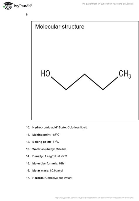 The Experiment On Substitution Reactions Of Alcohols 2059 Words