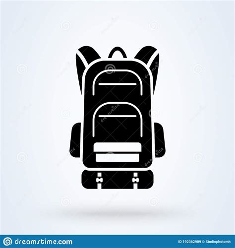 Hiking Backpack Icon Vector Touristic Camping Bag Symbol Logo