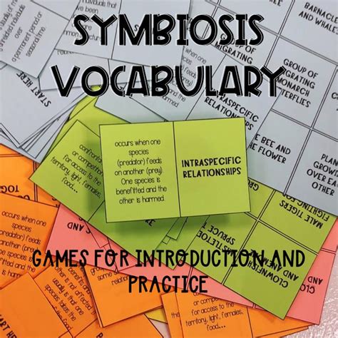 Symbiosis And Relationships Between Living Beings Vocabulary Game And