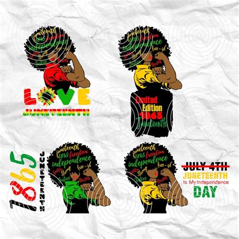 Afro Woman Juneteenth Svg Celebrate Juneteenth Printable Etsy