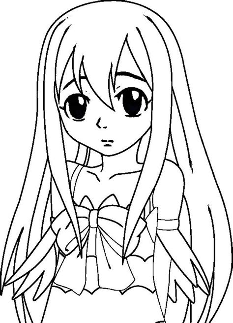 Coloriage Wendy de Fairy Tail facile dessin gratuit à imprimer