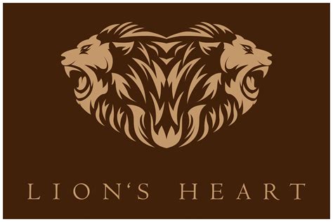 Lion Heart Logo with Slogan Template Graphic by Acillia eggi saputri ...