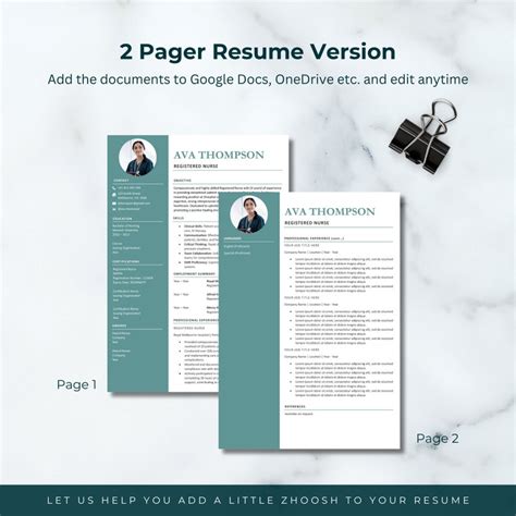 Resume Resume Template Cover Letter Cover Letter Template Etsy