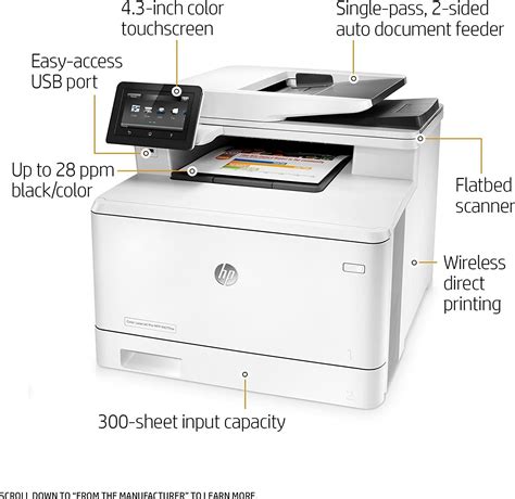 Hp Color Laserjet Pro Mfp M Fdn Printer Graphics Screen Mhz