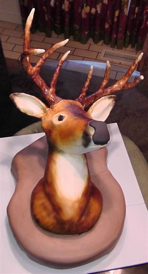 Birthday Mounted Deer Head Birthday Cake Hunting Cake Groomsman Cake Deer Hunting Cake