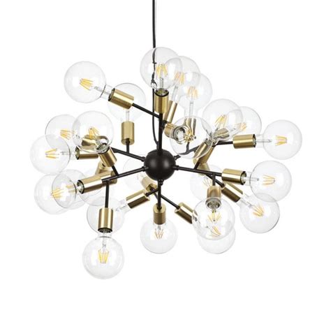 Ideal Lux Spark 24 Light Chandelier In Matt Black Gold Finish N27515