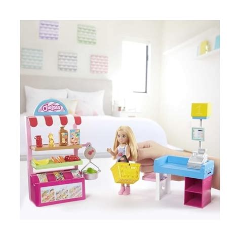 Barbie Famille coffret Supermarché avec mini poupée Chelsea blonde