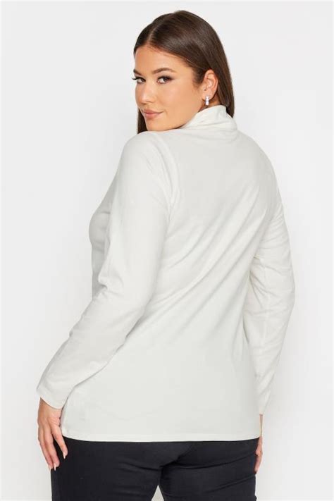 Yours Plus Size 2 Pack Black And White Long Sleeve Turtle Neck Tops