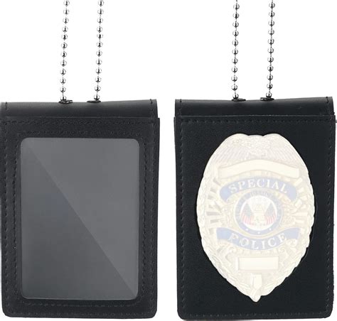 Perfect Fit Shield Wallets Police Badge Holder With Neck