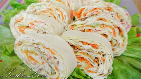 Сочный рулет из лаваша с корейской морковкой на праздничный стол ...