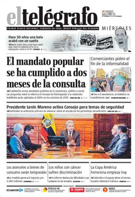 Periódico El Telégrafo Ecuador Periódicos De Ecuador Toda La Prensa De Hoy