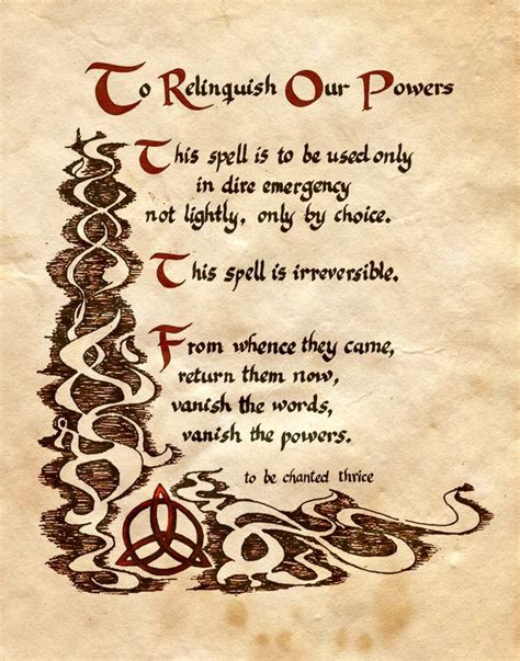 To Relinquish Your Powers Wiccan Spell Book Charmed Book Of Shadows