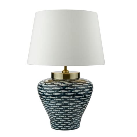 Dar Lighting JOY4223 Joy Single Light Hand Finished Ceramic Table Lamp