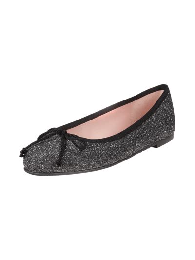 Pretty Ballerinas Ballerinas Aus Leder Mit Glitter Effekt Anthrazit Online Kaufen