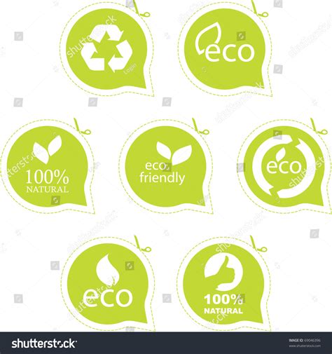 Set Eco Friendly Natural Organic Labels Stock Vector Royalty Free