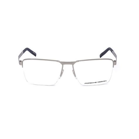 Porsche Design Mens Silver Tone Shield Eyeglass Frames 8304 C 55