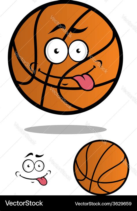 Funny cartooned basketball ball Royalty Free Vector Image