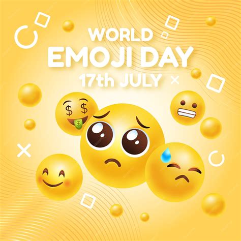 Premium Vector | Gradient world emoji day illustration with emoticons