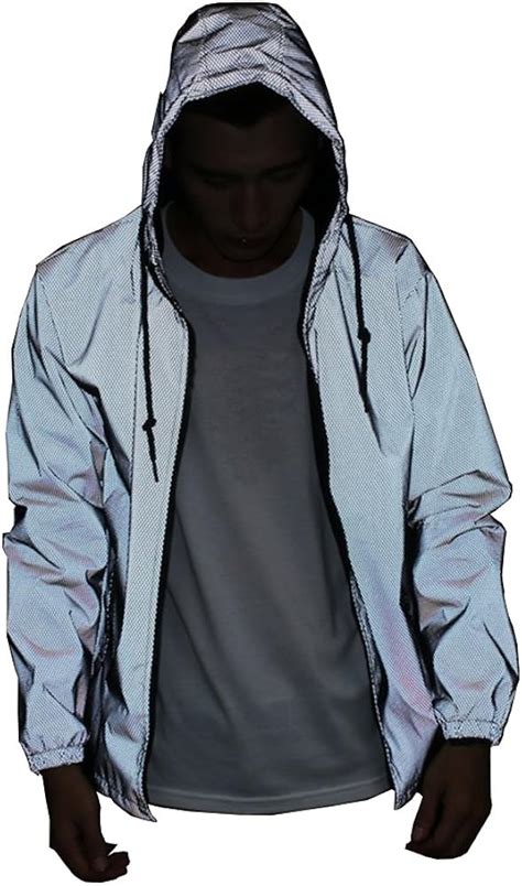 LZLRUN Reflektierende Jacke Casual Hiphop Windbreaker Nacht Sportmantel